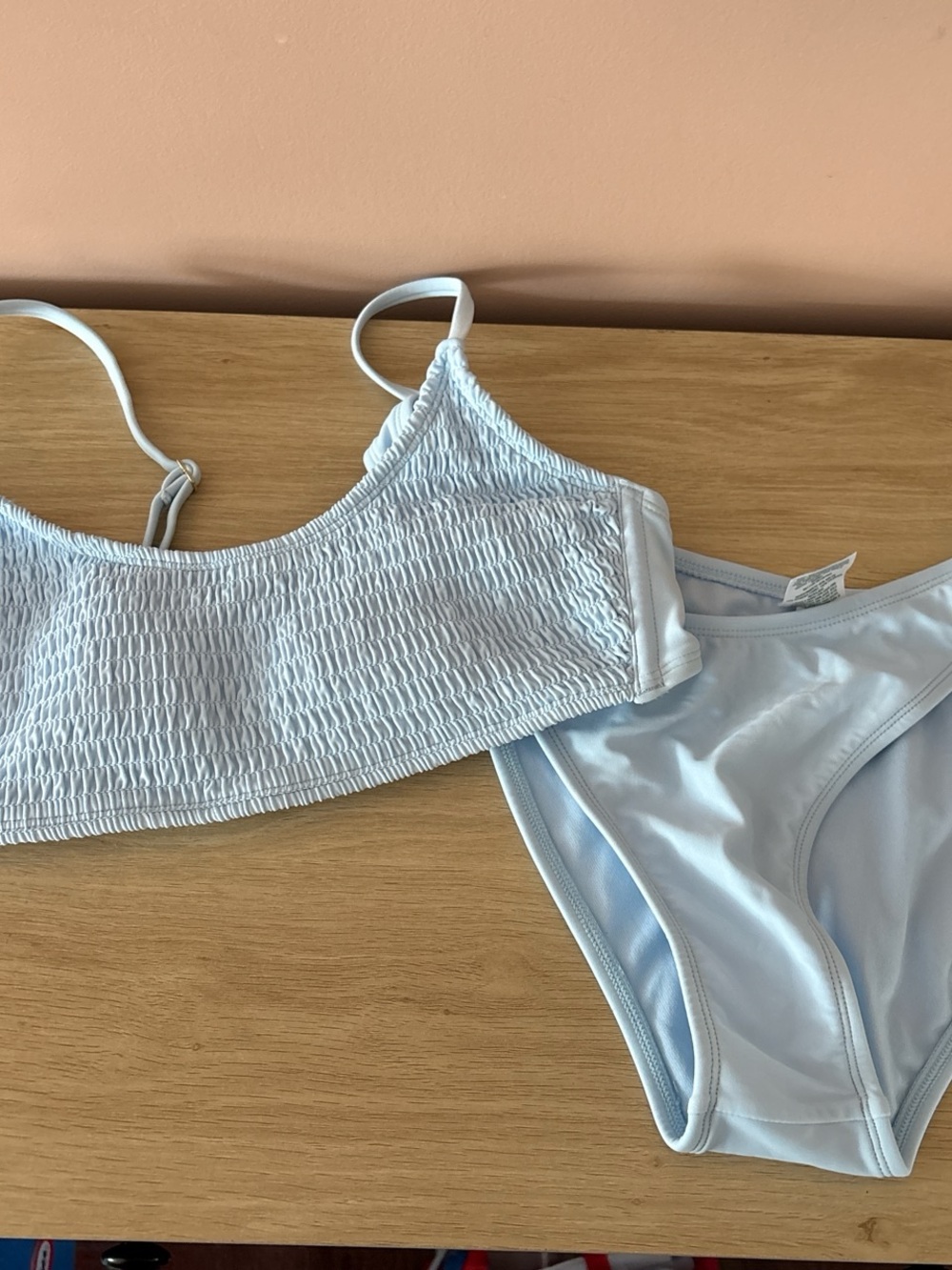 wild fable Light Blue Smocked Bralette Bikini Set